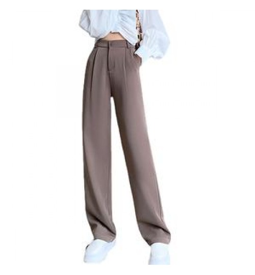 Elegant Clothes High Waist Drooping Suit Pants for Women Cool Boyfriend Pants Casual Fashion Pants Straight Wide Leg Trousers
