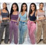 2022 Fall Hot Girl Bell Bottom Women Pants Tie Dye Wide Leg Pants Ladies Flared Pants