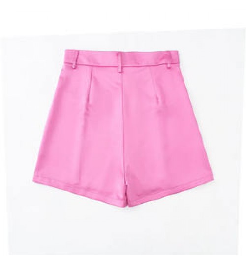 ZATRHMBM2022 Summer New Solid Color Casual Fashion Versatile High Waist Women's Shorts Women's Clothing