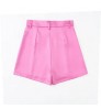 ZATRHMBM2022 Summer New Solid Color Casual Fashion Versatile High Waist Women's Shorts Women's Clothing