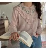 AOPU Embroidery sweater loose heavy hand-made vintage floral embroidered knitted sweater women cardigan sweaters