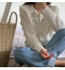 AOPU Embroidery sweater loose heavy hand-made vintage floral embroidered knitted sweater women cardigan sweaters
