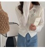 AOPU Embroidery sweater loose heavy hand-made vintage floral embroidered knitted sweater women cardigan sweaters
