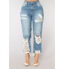 New High Waist Boyfriend's Mom Jeans Ripped Style Big Hole Women's Ladies Trousers Jeans Pantalones Jean De Mujer