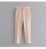 R41028S 16 colors summer women's clothing fashion belt loose casual straight-leg pants trousers