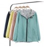 Women's Jacket Spring Summer Pocket Zipper Hooded Two Side Wear Outwear Coat Loose Plus Size Windbreaker Jackets Famale