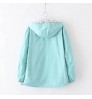 Women's Jacket Spring Summer Pocket Zipper Hooded Two Side Wear Outwear Coat Loose Plus Size Windbreaker Jackets Famale
