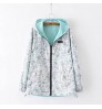 Women's Jacket Spring Summer Pocket Zipper Hooded Two Side Wear Outwear Coat Loose Plus Size Windbreaker Jackets Famale