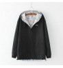 Women's Jacket Spring Summer Pocket Zipper Hooded Two Side Wear Outwear Coat Loose Plus Size Windbreaker Jackets Famale