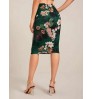 Women's Bodycon Pencil Skirt With Floral Color Hip-wrapped