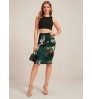 Women's Bodycon Pencil Skirt With Floral Color Hip-wrapped