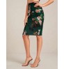Women's Bodycon Pencil Skirt With Floral Color Hip-wrapped
