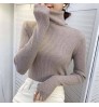 Wholesale White Slim Fit Pullover Polyester Striped Long Sleeve Blank Turtleneck Sweater Winter Women Sweater Tops
