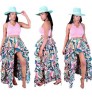 10%OFF S-XXL Women's Chiffon Print Patchwork Chiffon Print Patchwork Long Skirts Irregular Floral Skirts