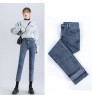 Blue women's jeans slim slim high waist casual sexy women's pencil pants