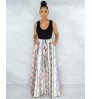 Z36197 Pretty Print Palazzo pants High Waist Loose long wide leg pants Women's pants & trousers