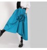 New Fashion Summer and Autumn Women's High Waist Pleated Solid Color Half Length Skirt Lady Irregular Skirt 1977