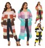 Custom Plus Size Women's Sweaters Striped Oversize Women Cardigan Sweaters