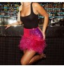 Women Sequined Skirts Black Club Shiny Wear Mini Party Skirt with Feathers