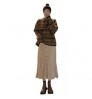 Thickened stripe long sleeve Pullover Sweater women's Korean loose round neck sweater winter
