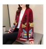 New Trends Retro Cartoon Duck Pattern Jacquard Knitted Sweater Coat Ladies Winter Sweaters Wholesale Price Women Cardigan