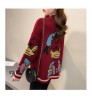 New Trends Retro Cartoon Duck Pattern Jacquard Knitted Sweater Coat Ladies Winter Sweaters Wholesale Price Women Cardigan