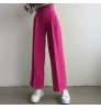 2022 summer new fashion casual women's straight pants elastic waist suit trousers