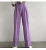 2022 summer new fashion casual women's straight pants elastic waist suit trousers