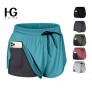 Summer 2 In 1 Athletic Women's Shorts With Pockets Sports Womens Running Gym Short Pants Women's Biker Shorts