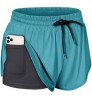Summer 2 In 1 Athletic Women's Shorts With Pockets Sports Womens Running Gym Short Pants Women's Biker Shorts