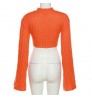 Fashion Knitted Women's Cropped Sweaters Flared Sleeve Ladies Sweaters Designer Tops Winter Fall Clothes For Women