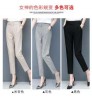 cotton and linen fashion suit pants women's large size high waist loose small feet elastic harem casual pants women