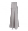 Cheap Solid Elegant Mid-length Fish Tail Casual Office Women's Elastic High Waist Satin A-line Skirt