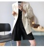 New Fashion 2022 Summer Office Zipper Side Pockets Loose Chiffon Ladies Bermudas Women's Shorts
