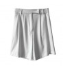 New Fashion 2022 Summer Office Zipper Side Pockets Loose Chiffon Ladies Bermudas Women's Shorts