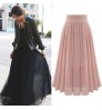 Women's mid-length skirt summer elegant chiffon tulle skirts women high waist A line long skirts