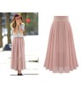 Women's mid-length skirt summer elegant chiffon tulle skirts women high waist A line long skirts
