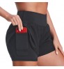 Women's 2 in 1 Running Shorts Quick Dry Yoga Workout Athletic Gym Shorts with Phone Pockets