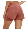 Women's 2 in 1 Running Shorts Quick Dry Yoga Workout Athletic Gym Shorts with Phone Pockets