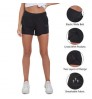 Women's 2 in 1 Running Shorts Quick Dry Yoga Workout Athletic Gym Shorts with Phone Pockets