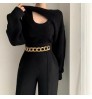 Autumn gas knit sweater undershirt casual short sweater women two piece set