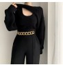 Autumn gas knit sweater undershirt casual short sweater women two piece set