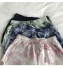 2021 New Fashion Women Girls Summer Beach Tie-dye Shorts Drawstring Elastic Waist Running Sports Short Pants Slim Casual Shorts