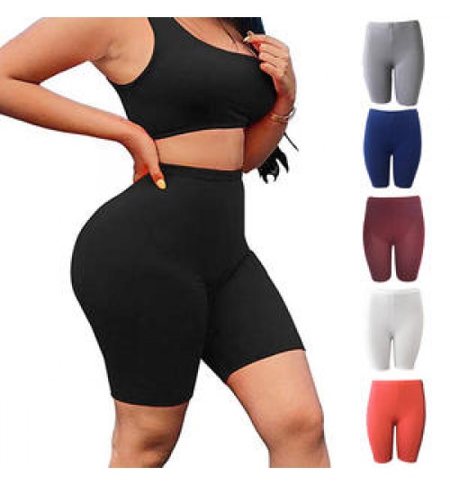 Hot Sale Solid Color Tight Body Shaping Training Riding Cycling Spandex High Waist Workout Pants Casual Women Sweat Biker Shorts