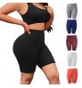 Hot Sale Solid Color Tight Body Shaping Training Riding Cycling Spandex High Waist Workout Pants Casual Women Sweat Biker Shorts