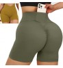 Women's Solid Colors Custom Logo Fitness Hot Shorts High Waist Cross Front Summer Scrunch Gym Shorts