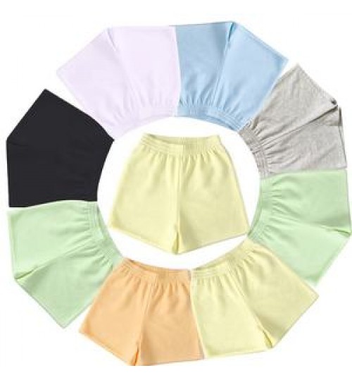 2022 Summer elastic waist new design No pocket Plain candy bright color high waisted shorts women cotton shorts