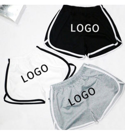 Customized Logo Summer Bike Stretch Drawstring Stitching Casual Cotton Soft Women's Sports Shorts