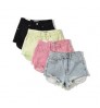 Customized summer new European women's fashion washed mid waist rolled edge denim casual shorts