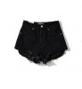 Customized summer new European women's fashion washed mid waist rolled edge denim casual shorts